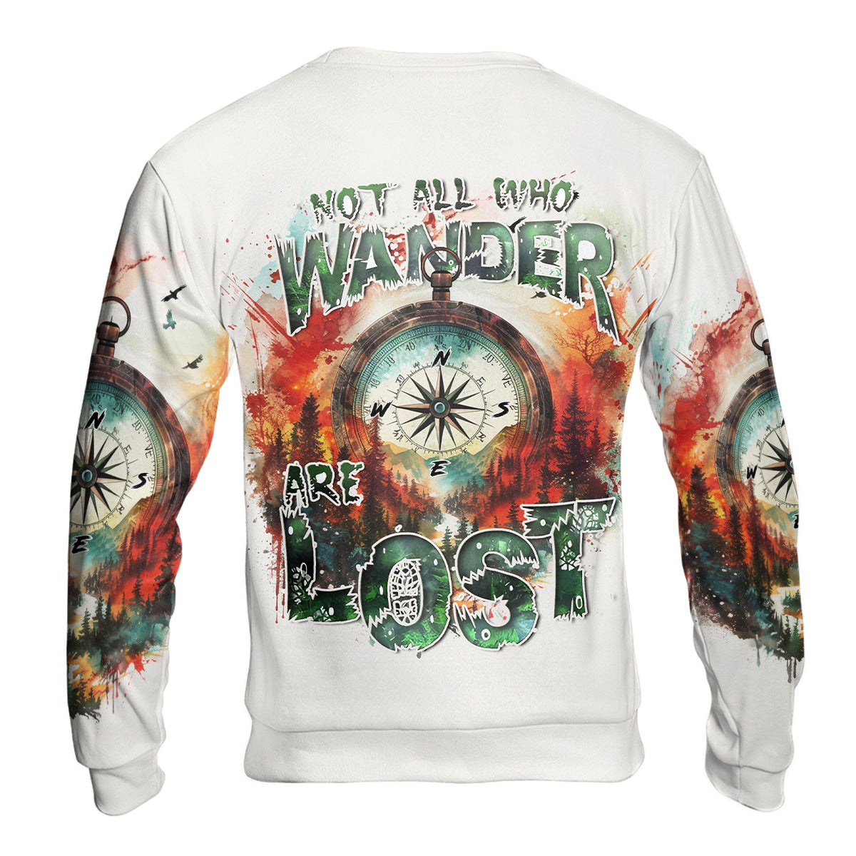 Compass Colorful Not All Who Wander Are Lost All Over Print