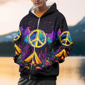 Camping Peace Sign All Over Print Shirt
