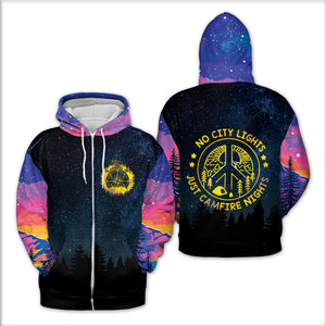 Camping No City Lights Just Campfire Nights All Over Print Shirt