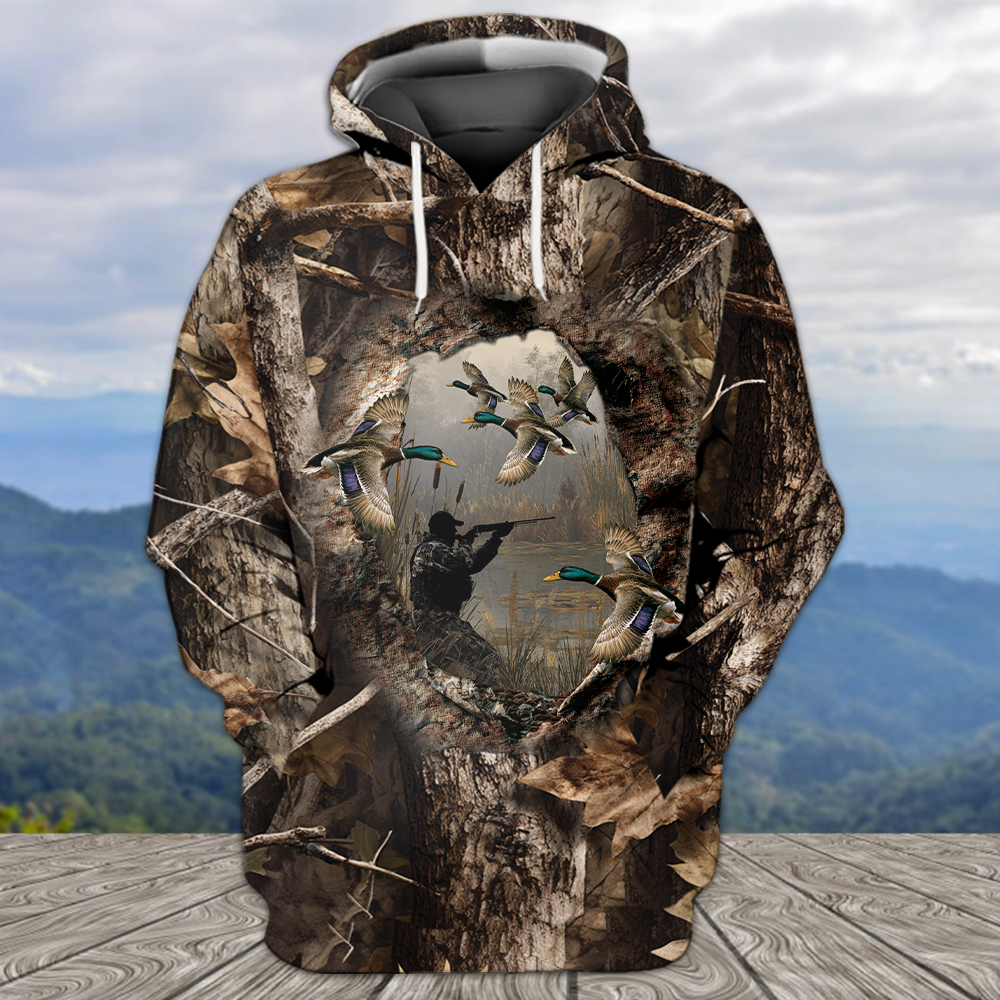Duck Hunting Camouflage Fabric All Over Print Shirtt