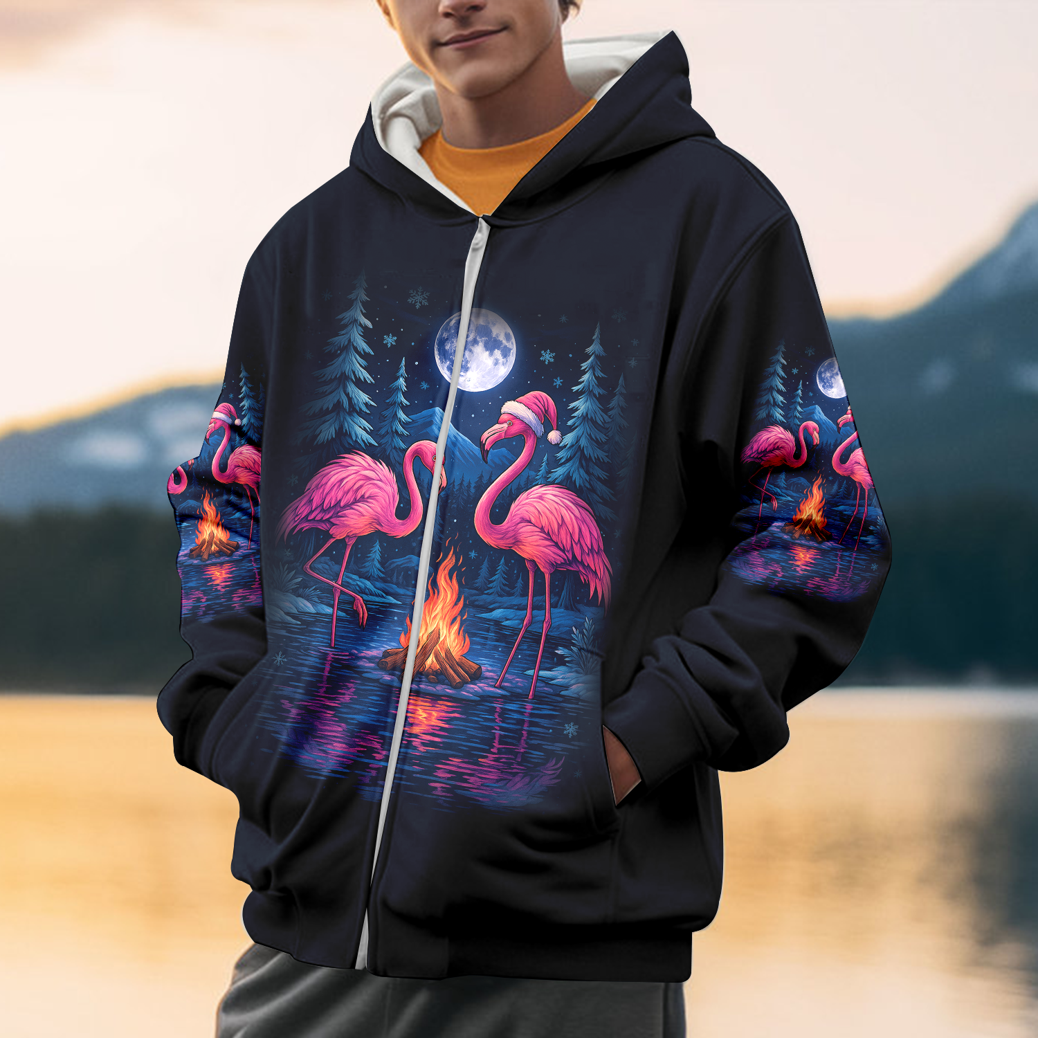 Crazy Friends Camping Memories Flamingo Christmas All Over Print Shirt