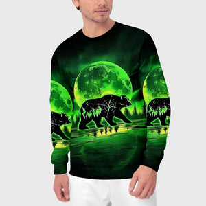 Bear Green Moonlit Art All Over Print Shirt