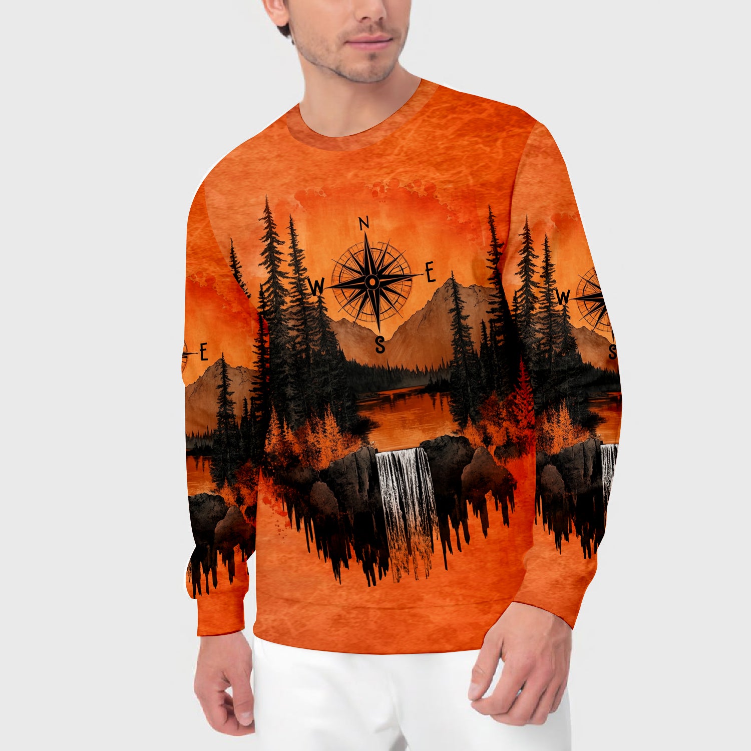 Into The Mountains I Go Orange All Over Print Shirt