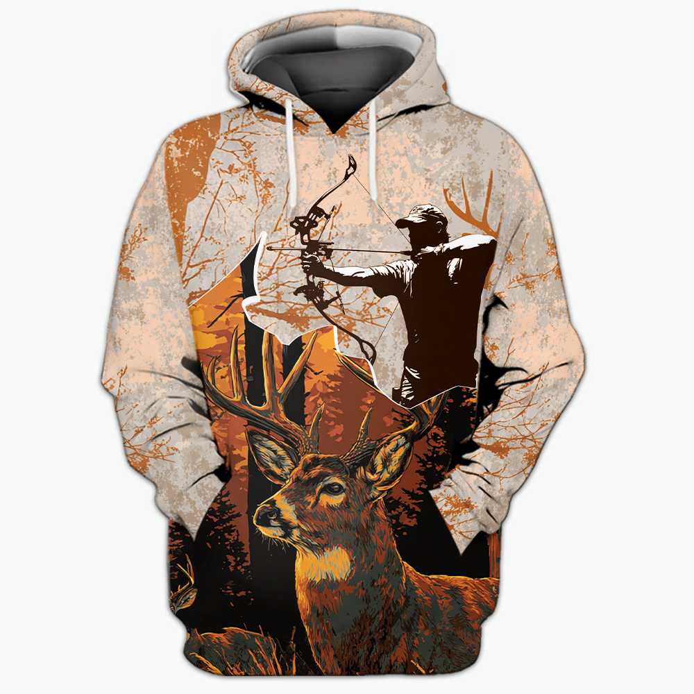 Vintage Deer Hunting Orange All Over Print Shirt