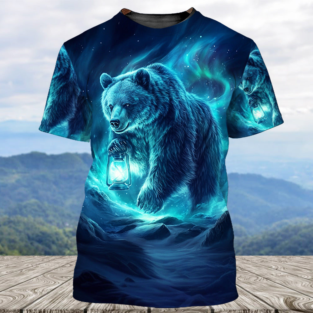 Wild Bear In The Night All Over Print Shirt