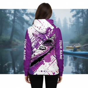 Custom Name Kayaking Purple All Over Print Shirt