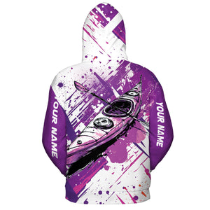 Custom Name Kayaking Purple All Over Print Shirt