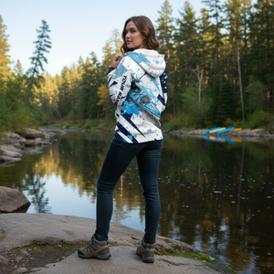 Custom Name Kayaking Blue All Over Print Shirt