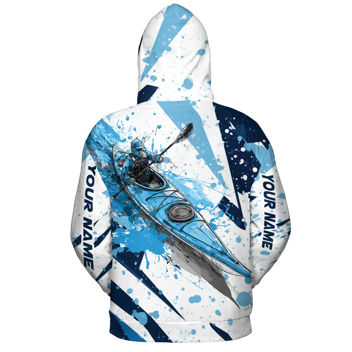 Custom Name Kayaking Blue All Over Print Shirt