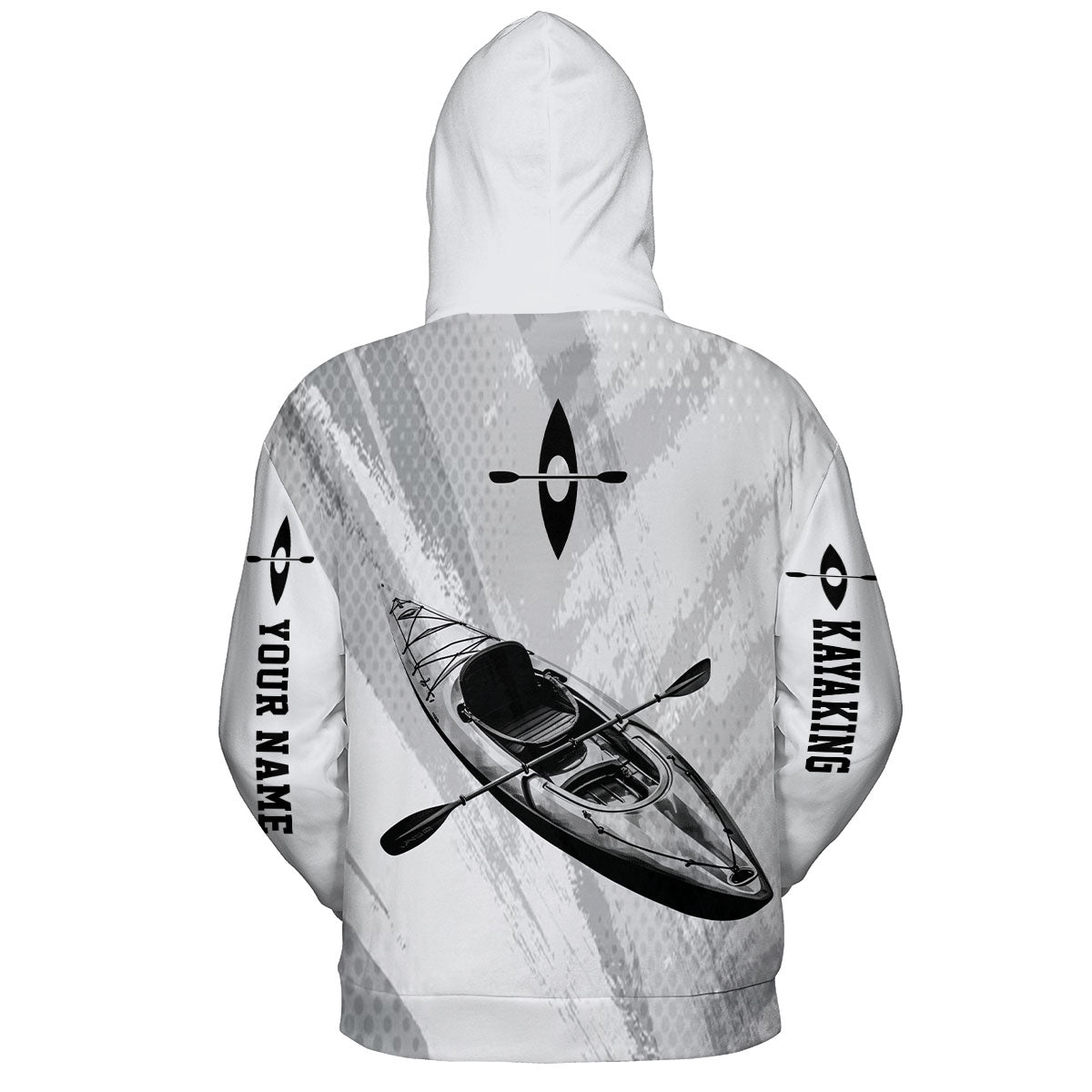 Custom Name Kayaking Black And White All Over Print Shirt