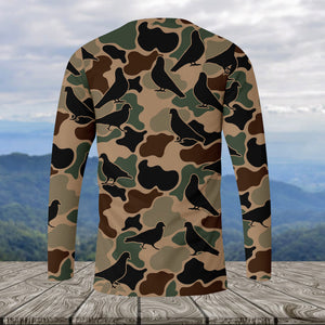 Dove Bird Camouflage Pattern All Over Print Shirt