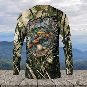 America Mallard Duck Hunting Camo All Over Print Shirt