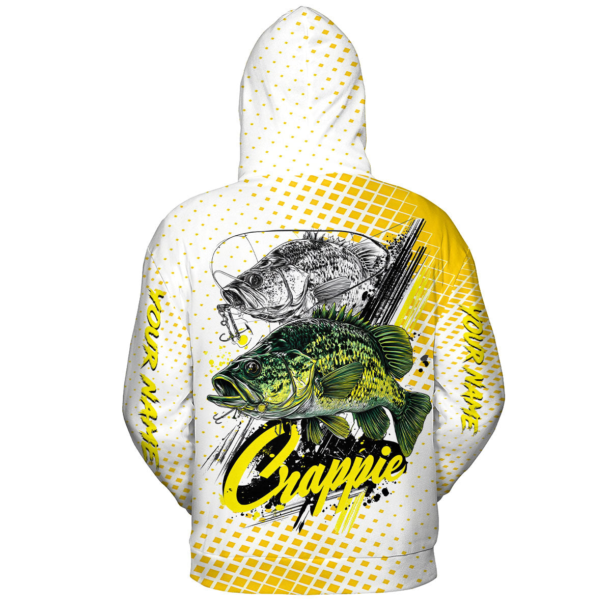 Custom Name Crappie Fish Yellow All Over Print Shirt