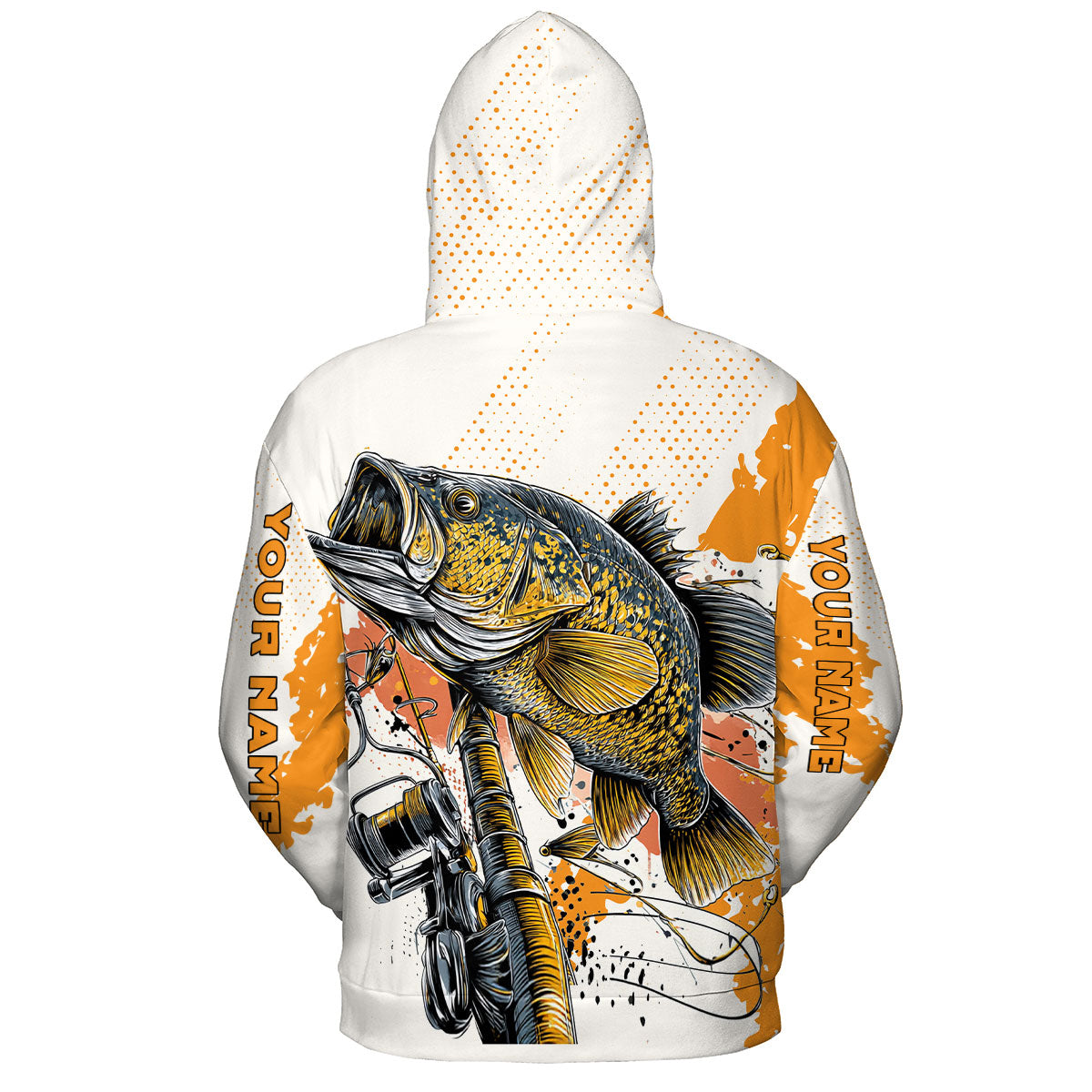 Custom Name Crappie Fish Orange All Over Print Shirt
