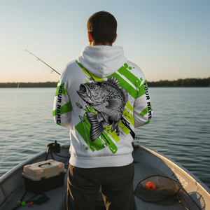 Custom Name Crappie Fish Green All Over Print Shirt