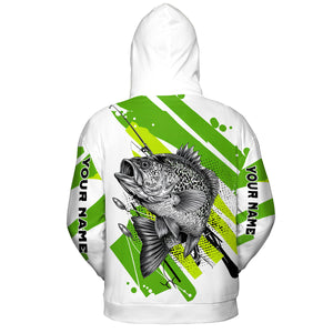 Custom Name Crappie Fish Green All Over Print Shirt