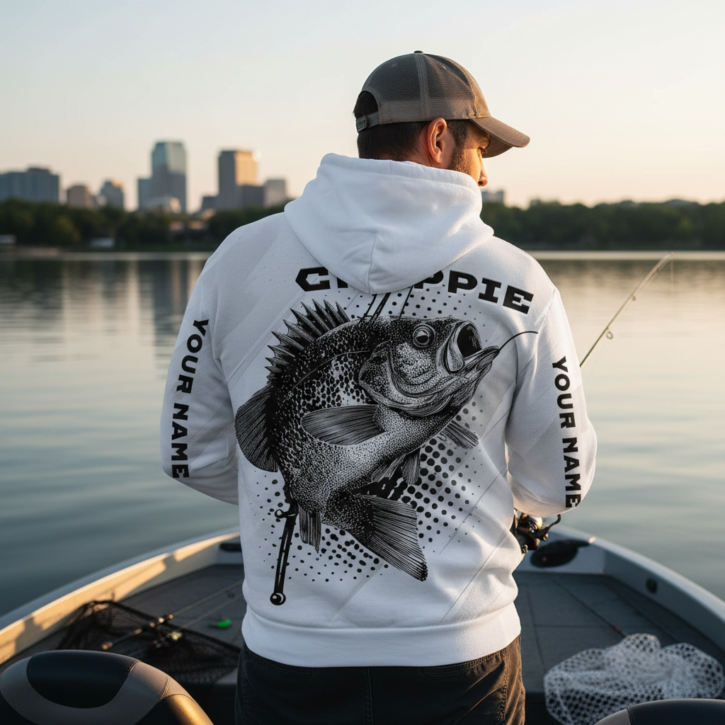 Custom Name Crappie Fish Gray All Over Print Shirt