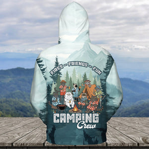 Friends, Fires, Fun Camping Crew Cats All Over Print Shirt