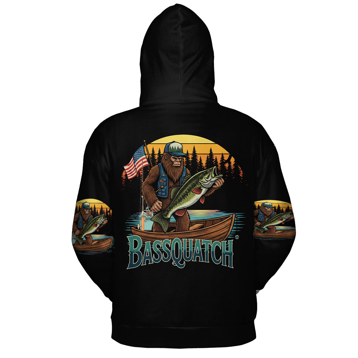 Bassquatch Retro All Over Print Shirt