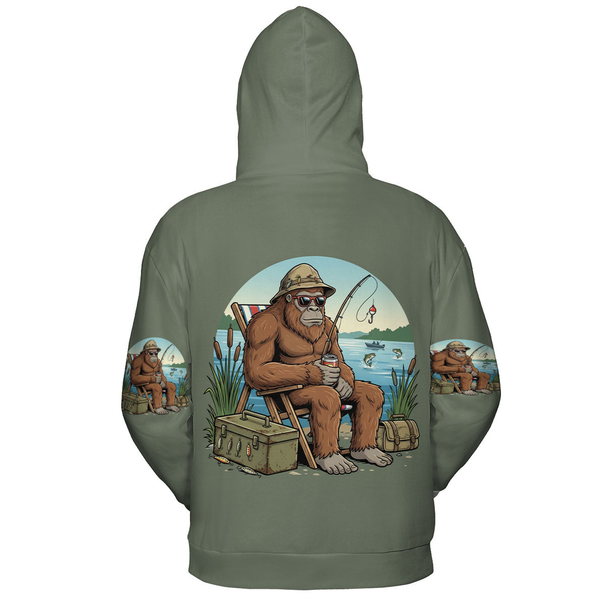 I'd Rather Be Fishing Bigfoot All Over Print Shirt