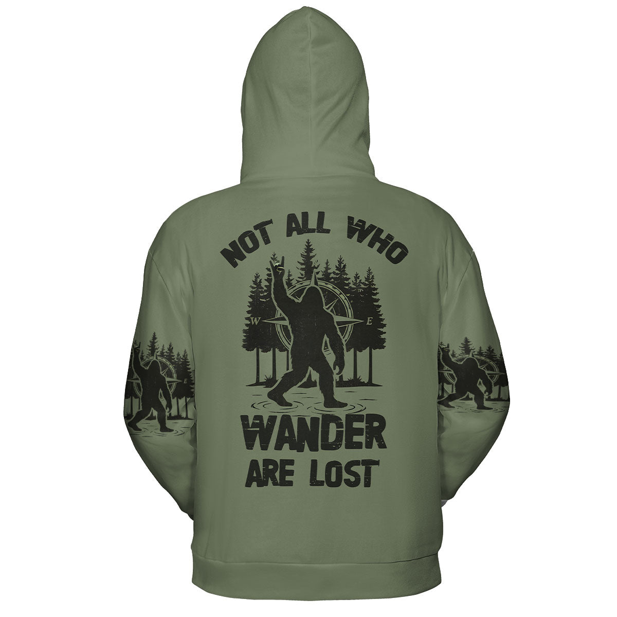 Not All Who Wander Are Lost Bigfoot Walking All Over Print Shirt