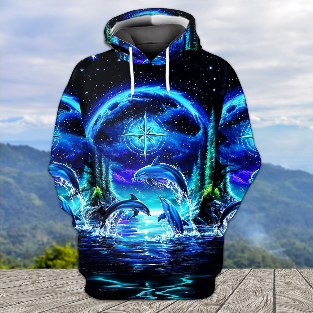 Peace Sea Happy Dolphins All Over Print Shirt