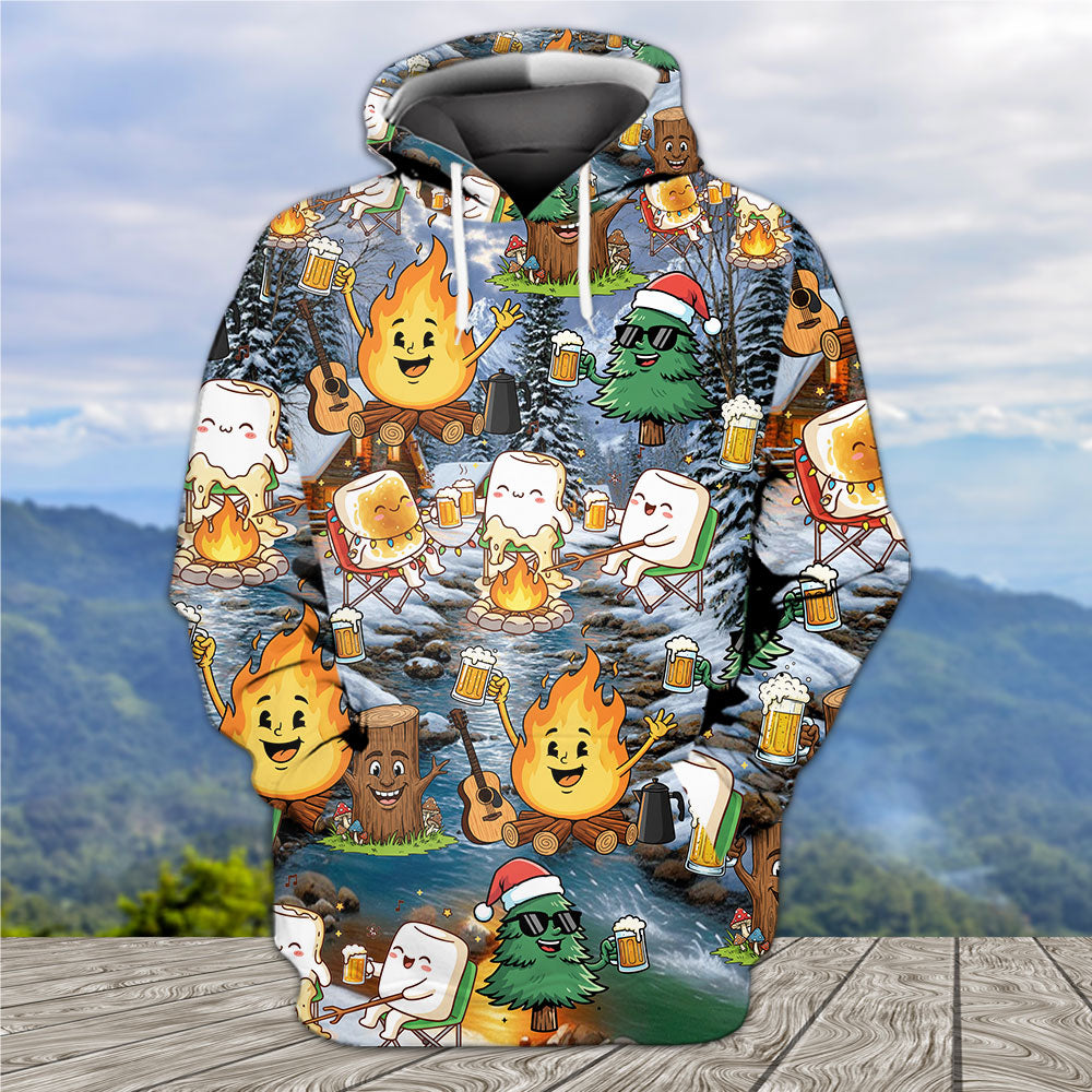 Camping Drinking Beer Party All Over Print Shirt