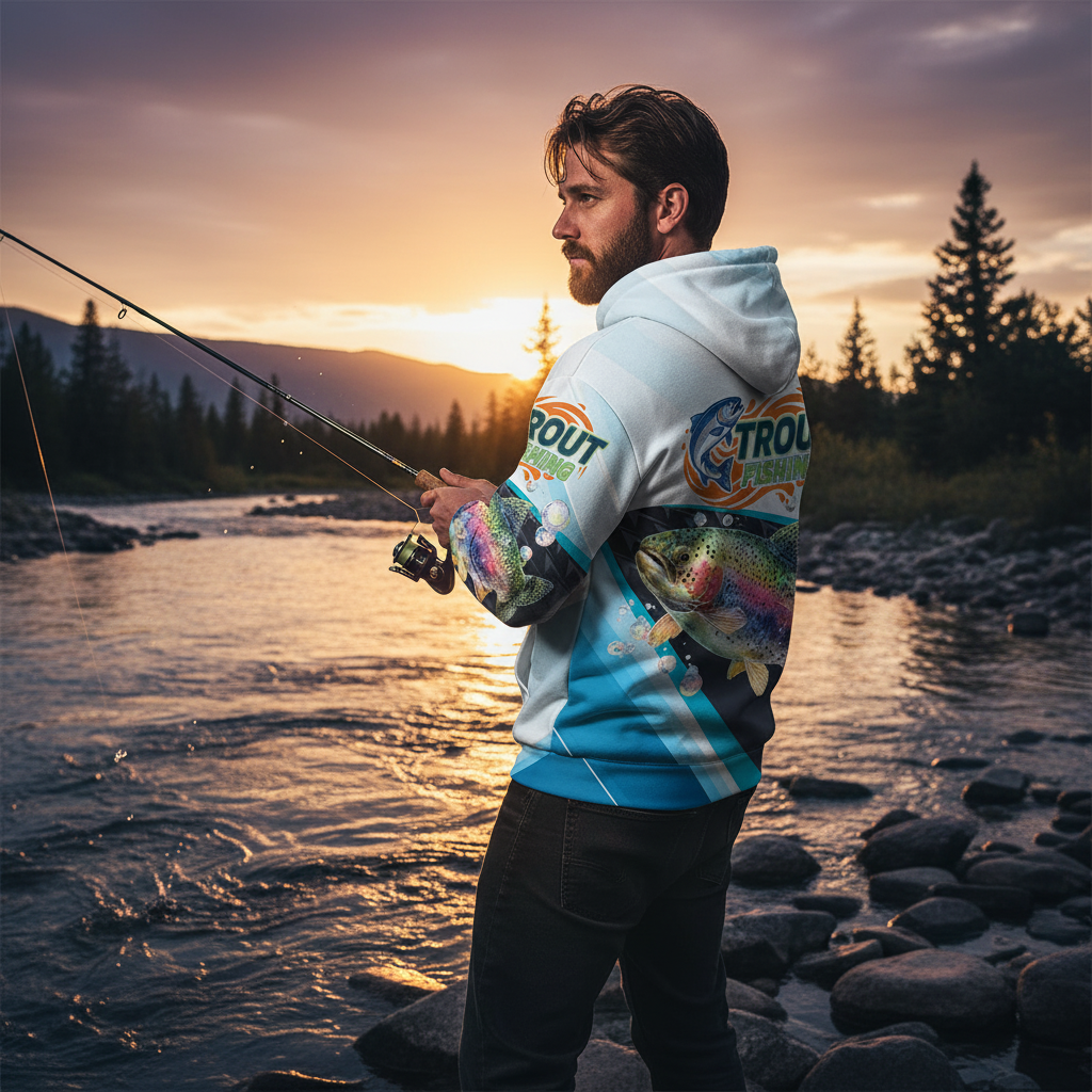 Trout Fish Blue Sport All Over Print Shirt