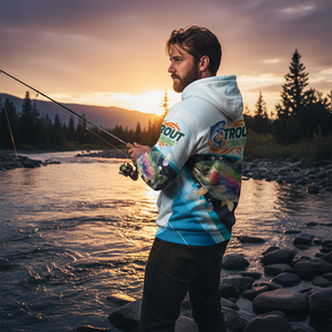 Trout Fish Blue Sport All Over Print Shirt