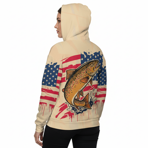 Vintage America Custom Name Trout Fishing All Over Print Shirt