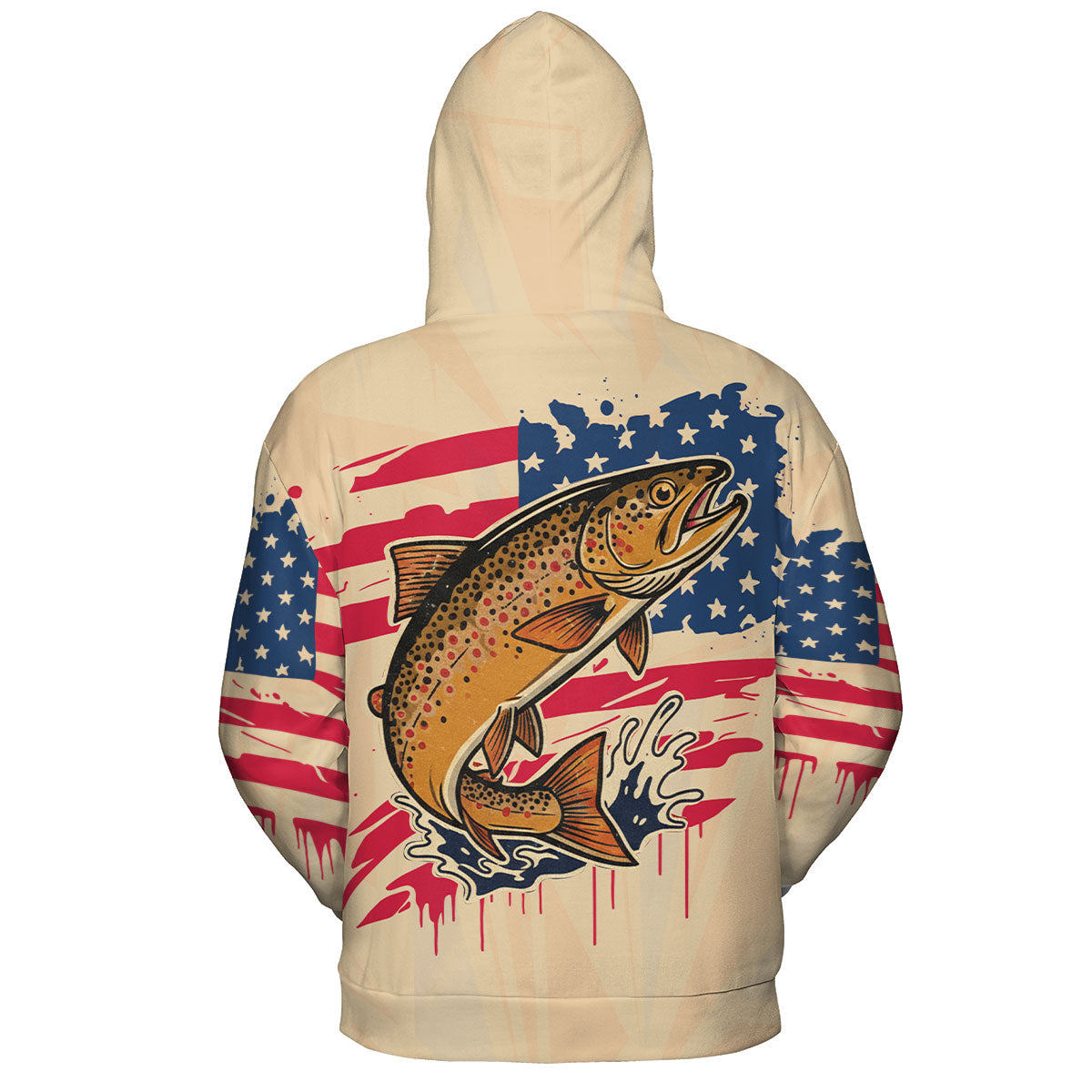 Vintage America Custom Name Trout Fishing All Over Print Shirt
