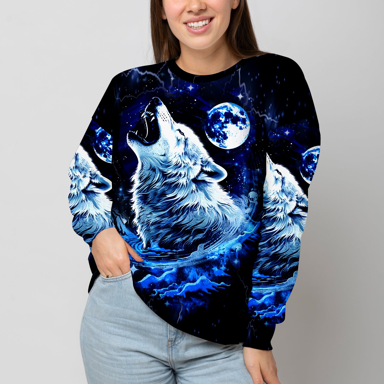 Mystical Wolf Howing Art All Over Print Shirt