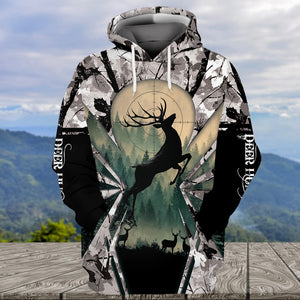 Deer Hunting Peaceful Forest All Over Print Shirt