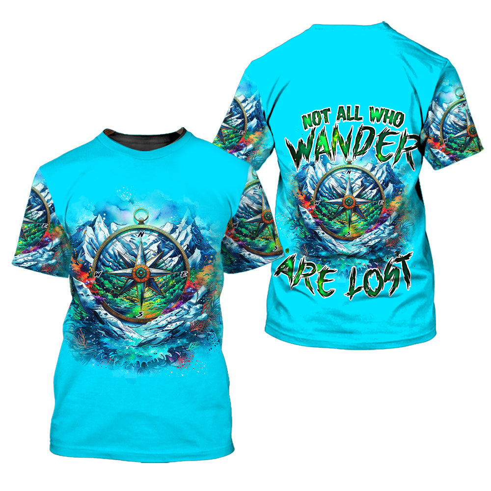 Compass Not All Who Wander Are Lost All Over Print Shirt