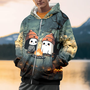 Cute Ghost Camping Crew All Over Print Shirt