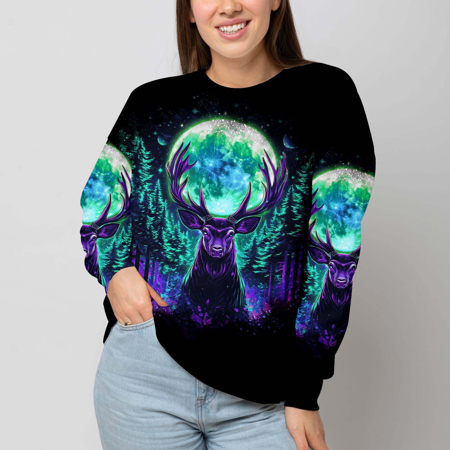 Into The Forest I Go Spirit Deer All Over Print Shirt