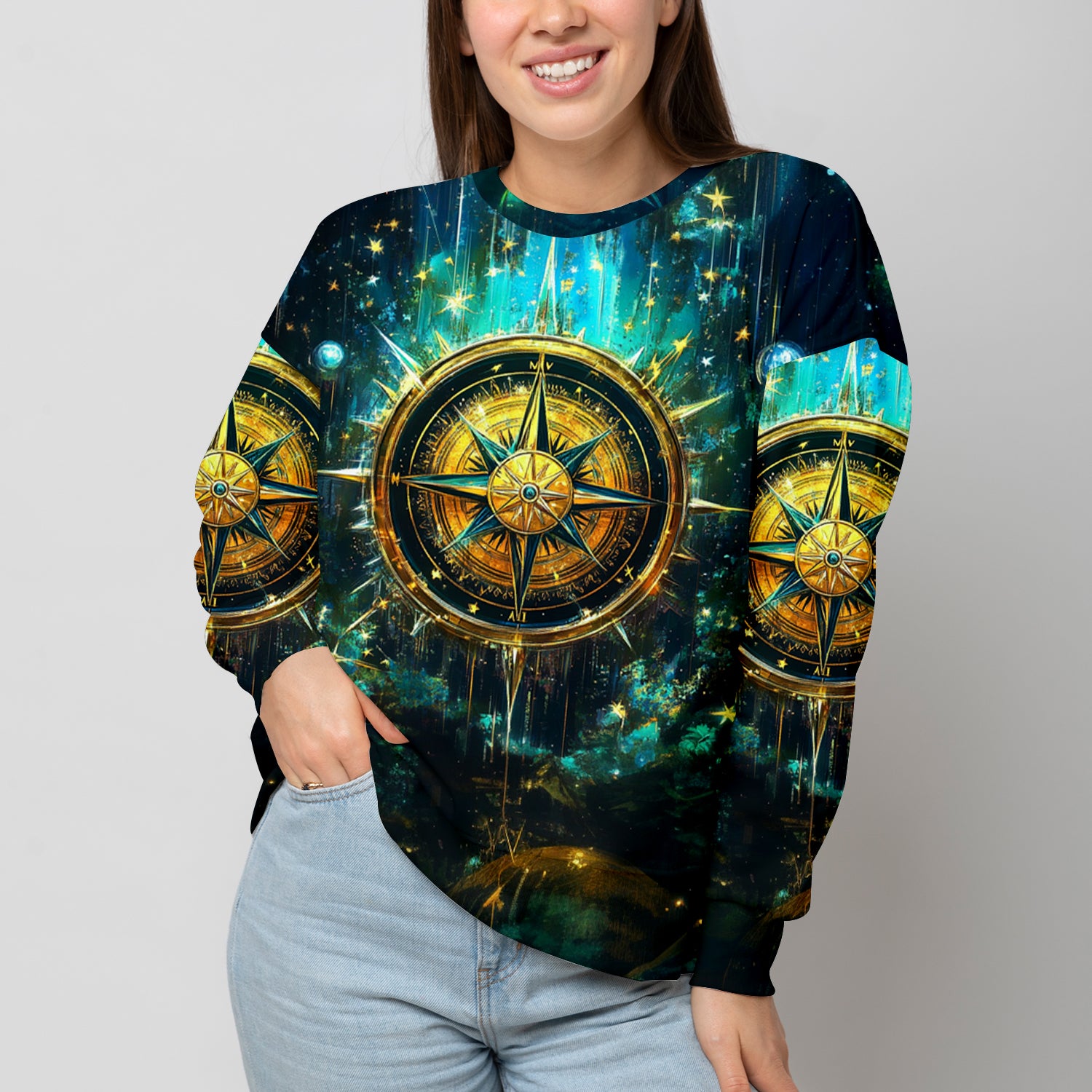 Not All Who Wander Fantasy Compass All Over Print Shirt