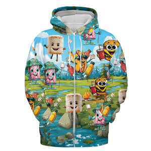 Funny Food Camping All Over Print Shirt