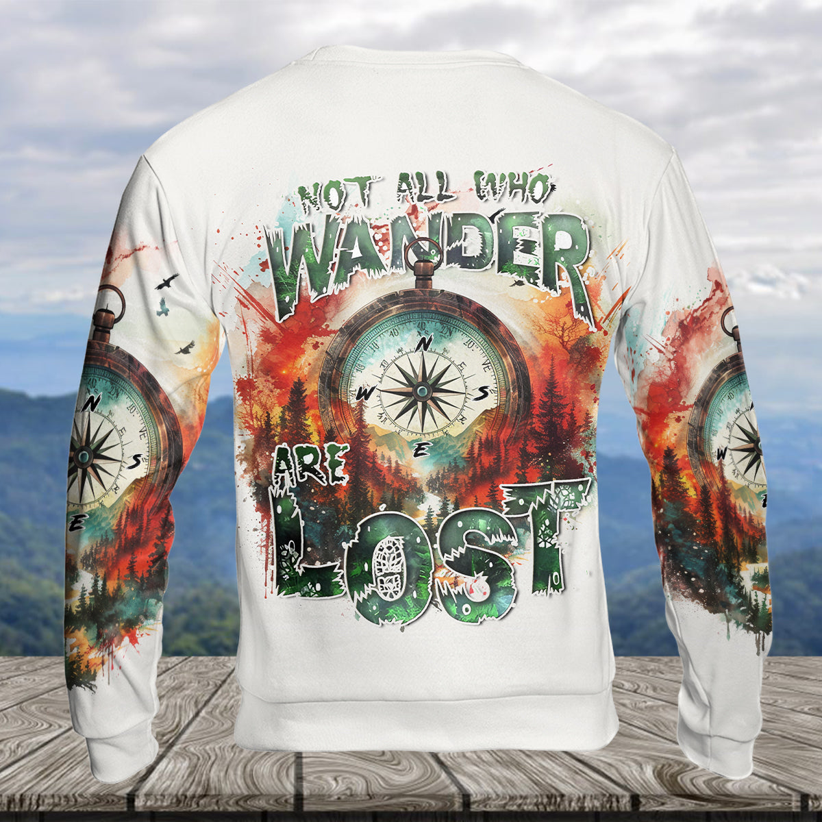 Compass Colorful Not All Who Wander Are Lost All Over Print