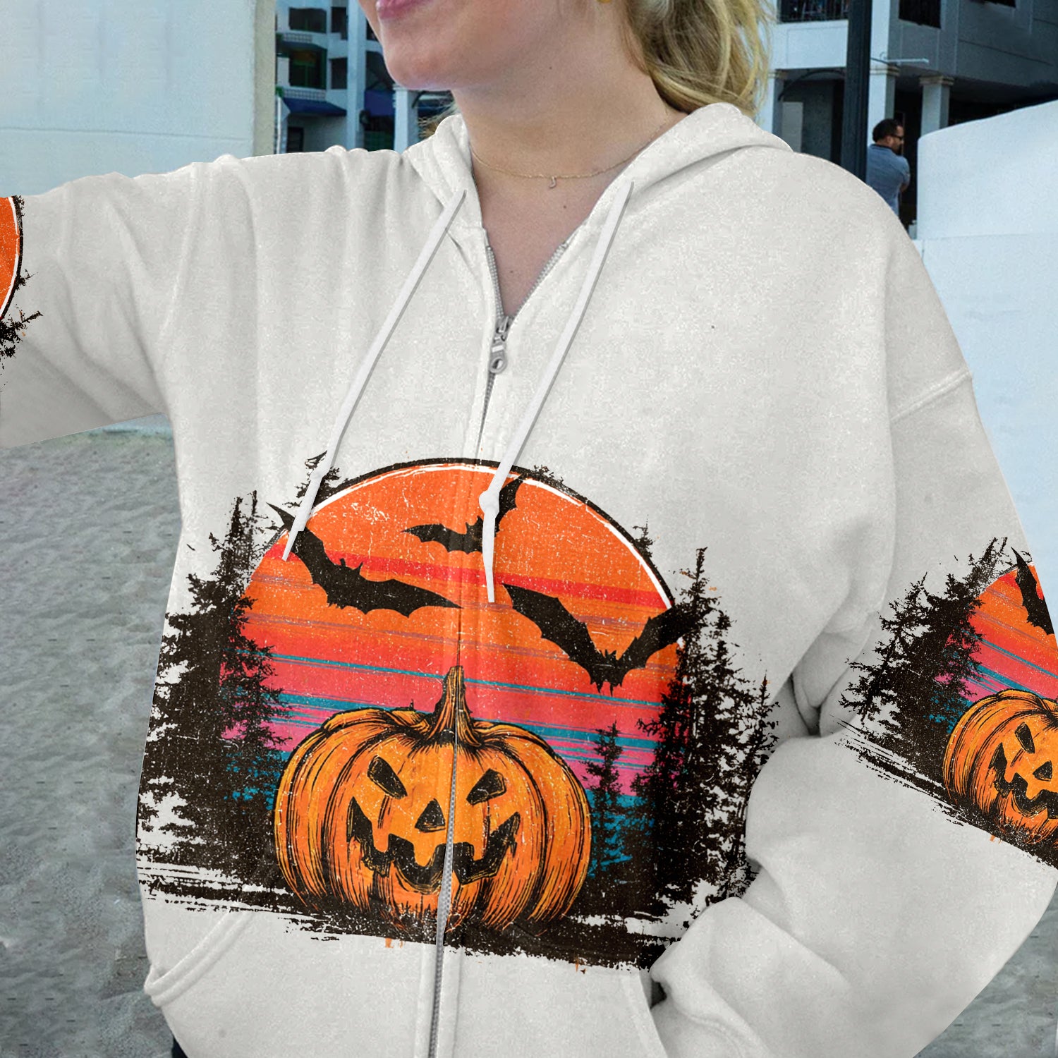 Retro Spooky Vintage Camping Vibes Halloween All Over Print Shirt