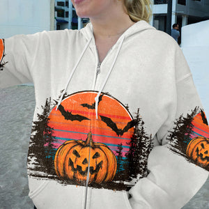 Retro Spooky Vintage Camping Vibes Halloween All Over Print Shirt