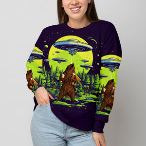 Funny Grizzly Bear Drinking All Over Print Shirt
