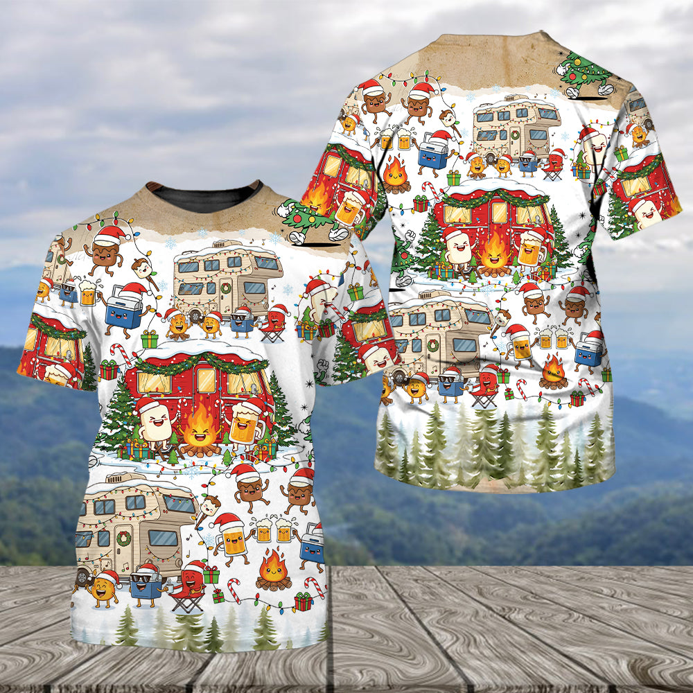 Campsite Christmas Party All Over Print Shirt