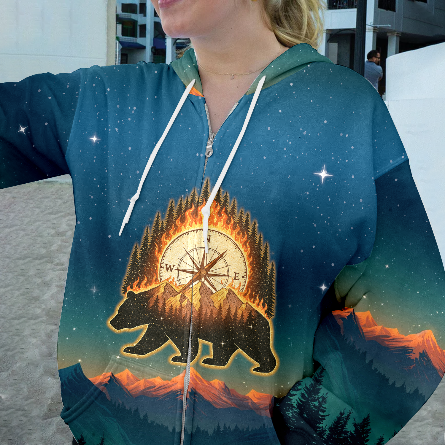 Bear Camp I Hate People  Mountain Night Forest All Over Print Shirt