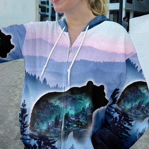 Aurora Bear Adventure Mountain All Over Print Shirt