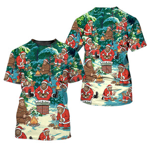 Bigfoot Camping Xmas All Over Print Shirt
