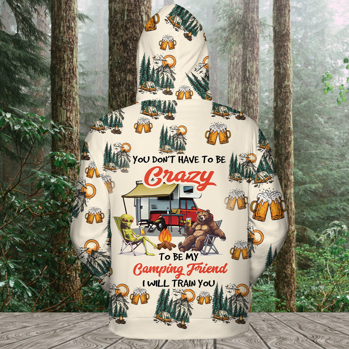 Funny Camping Crazy Friend All Over Print Shirt