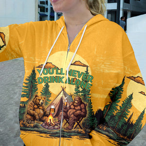 Bigfoot and Bear You'll Never Drink Alone All Over Print Shirt