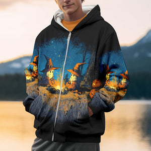Spooky Pumpkin Campfire Night All Over Print Shirt