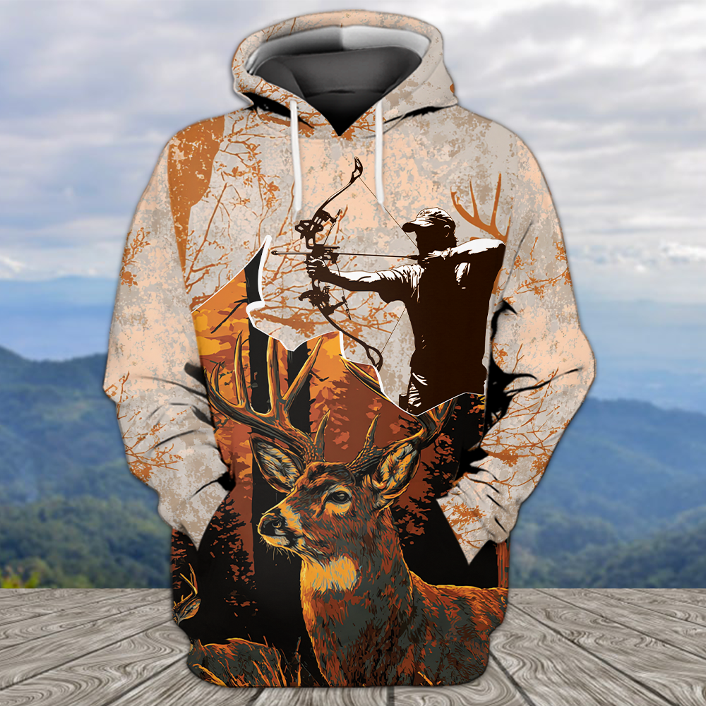 Vintage Deer Hunting Orange All Over Print Shirt